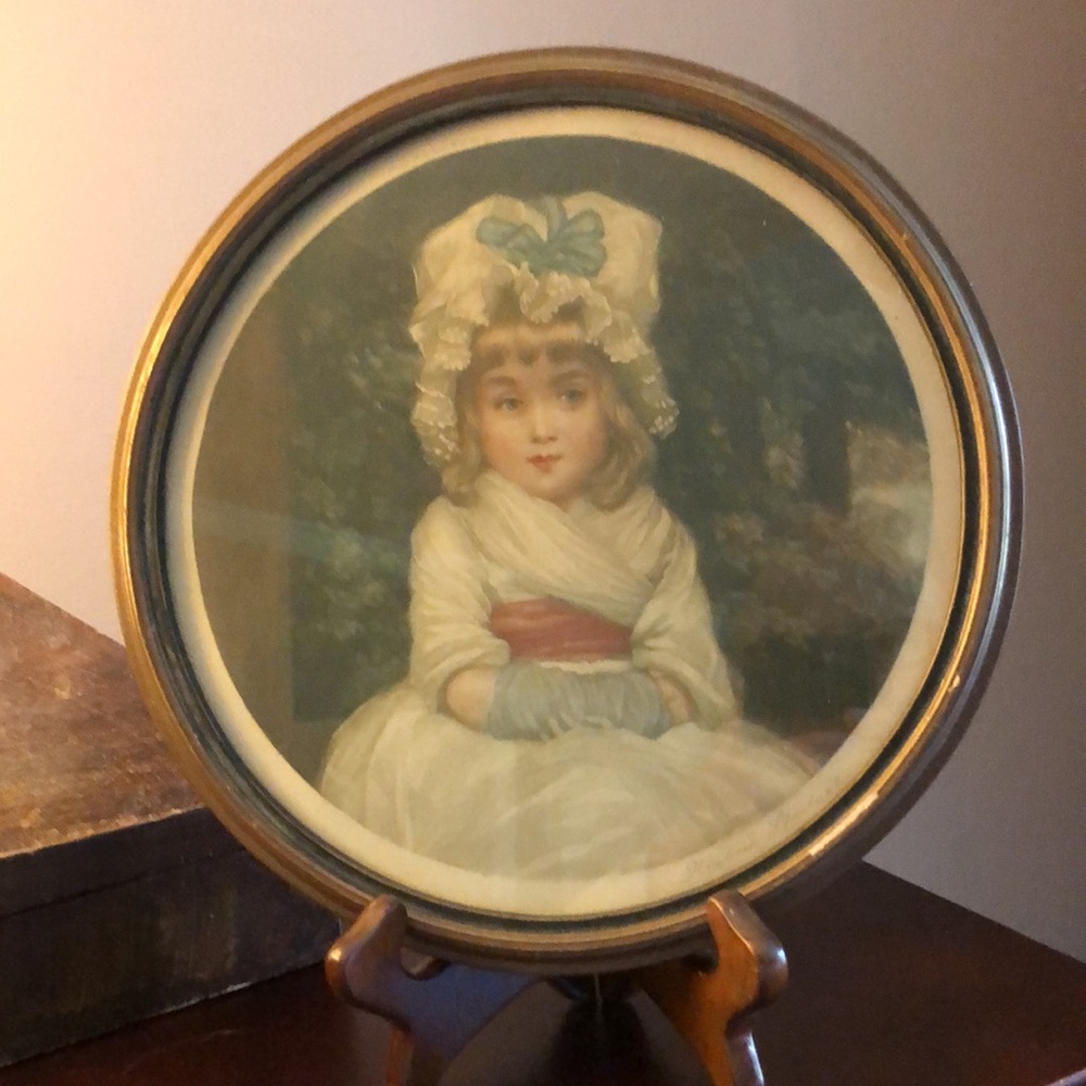 Antique Portrait Mezzotint by Herbert Stodart 1914 After Sir Joshua Reynolds